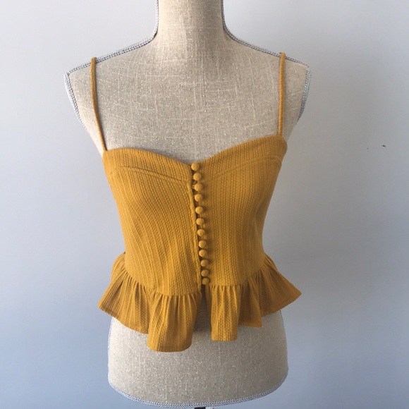 Forever 21 Tops - NWOT Mustard peplum tank